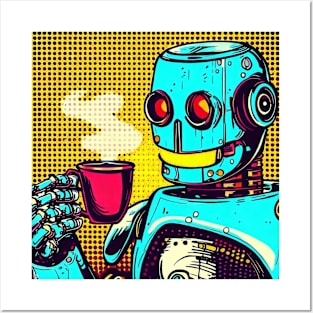 Coffee Love by Robot in Space Artificial Intelligence Pop Art t Style Posters and Art